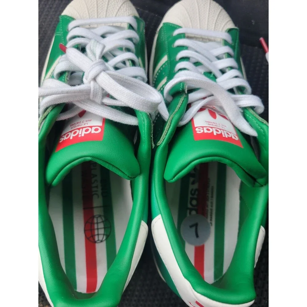 Adidas Superstar J Green White Red HQ9959 Size 7 Mens 8.5 Womens Shelltoe NEW